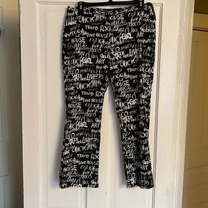 🤘INC Chic Black and White Graphic Women's Pants